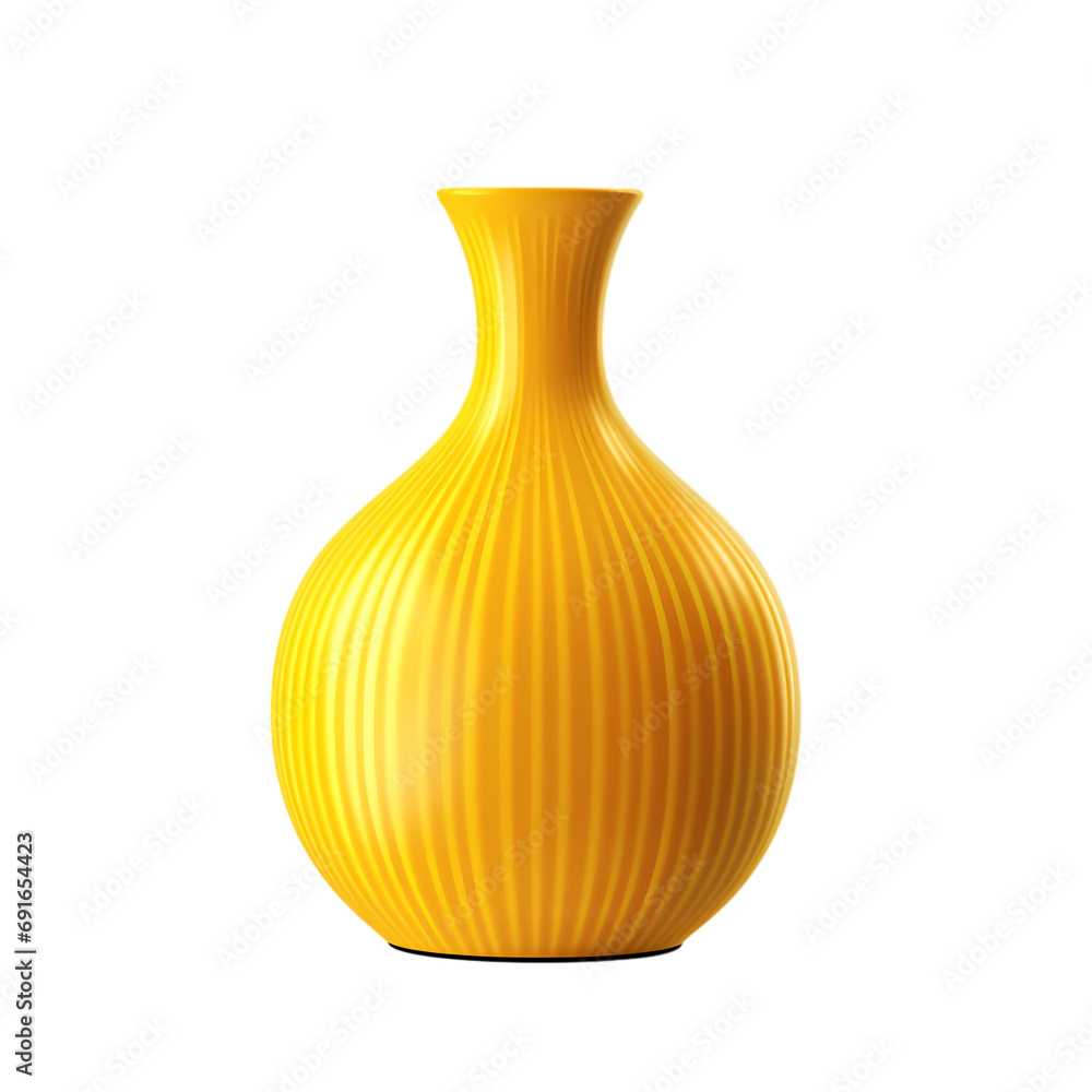 Yellow vase isolated on transparent background Yellow vase isolated on transparent background