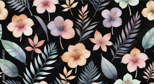 seamless floral background Ai generated