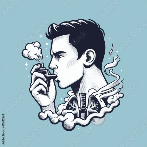 vector illustration of a person with asthma