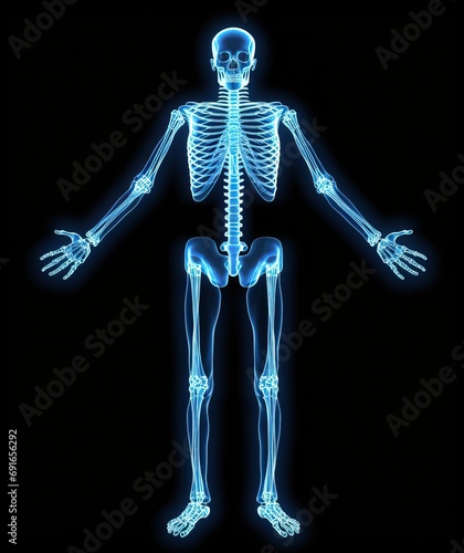 Jigsaw human x-ray ( whole body : head skull face neck spine shoulder arm elbow joint forearm wrist hand finger chest thorax heart lung rib abdomen back pelvis hip thigh knee leg ankle foot heel toe ) © Ibad