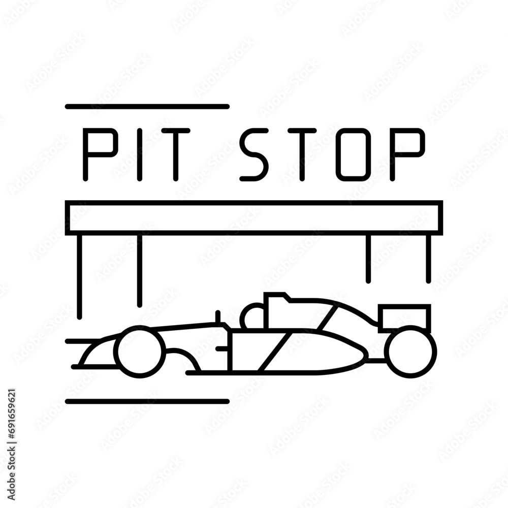 pit stop vehicle speed auto line icon vector. pit stop vehicle speed auto sign. isolated contour symbol black illustration