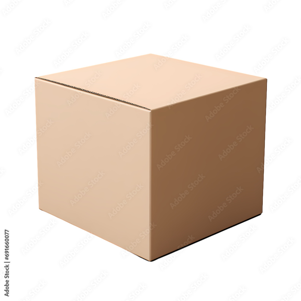 Square paper box isolated on transparent background Square paper box isolated on transparent background