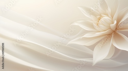 An artistic abstract background featuring stylized floral elements in a  beige color scheme, embodying minimalist design with ample negative space for adding text. © TensorSpark