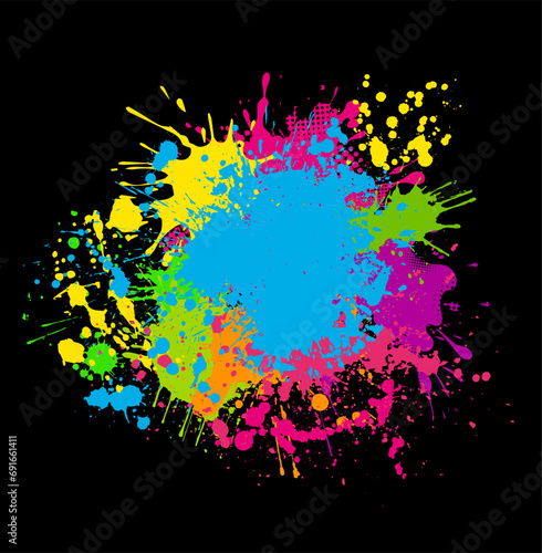 Colored blot object. hand drawing. Not AI, Vector illustration