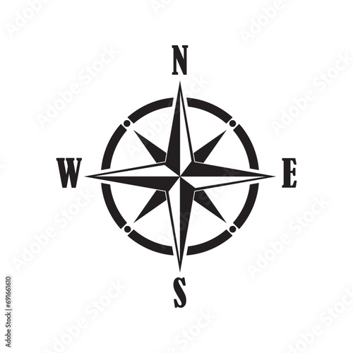 points of the compass icon logo vector design template