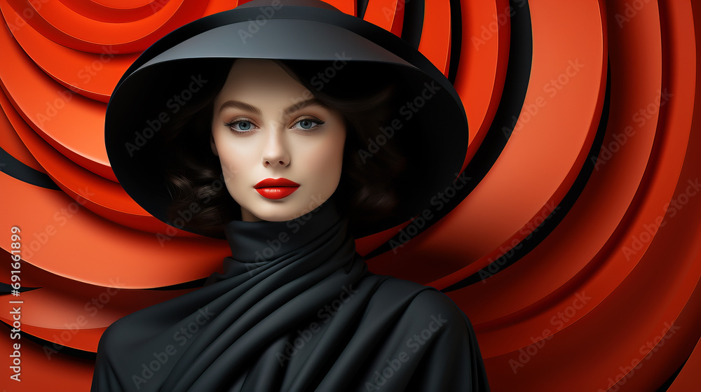 Elegant lady in red Elegant lady in red