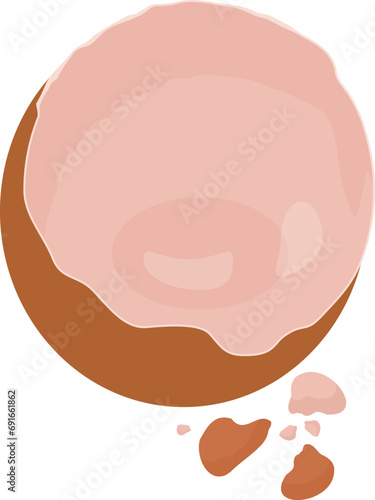 Empty eggshell icon cartoon vector. Broken food yolk. Farm easter omelet