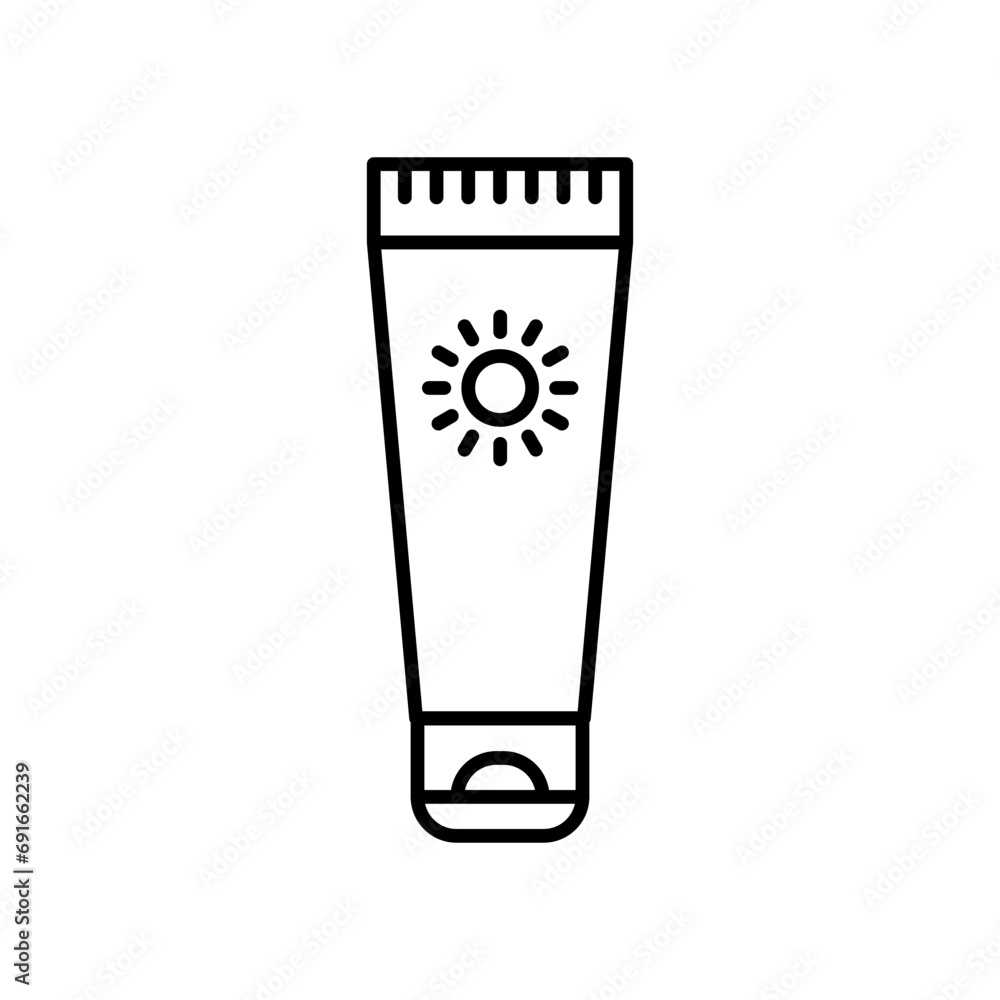 Sun cream icon. uv protection of face body skin from sunlight in summer heatwave logo. sunburn cream cosmetic tube product symbol. ultraviolet uva sunscreen lotion vector sign Sun cream icon. uv protection of face body skin from sunlight in summer heatwave logo. sunburn cream cosmetic tube product symbol. ultraviolet uva sunscreen lotion vector sign