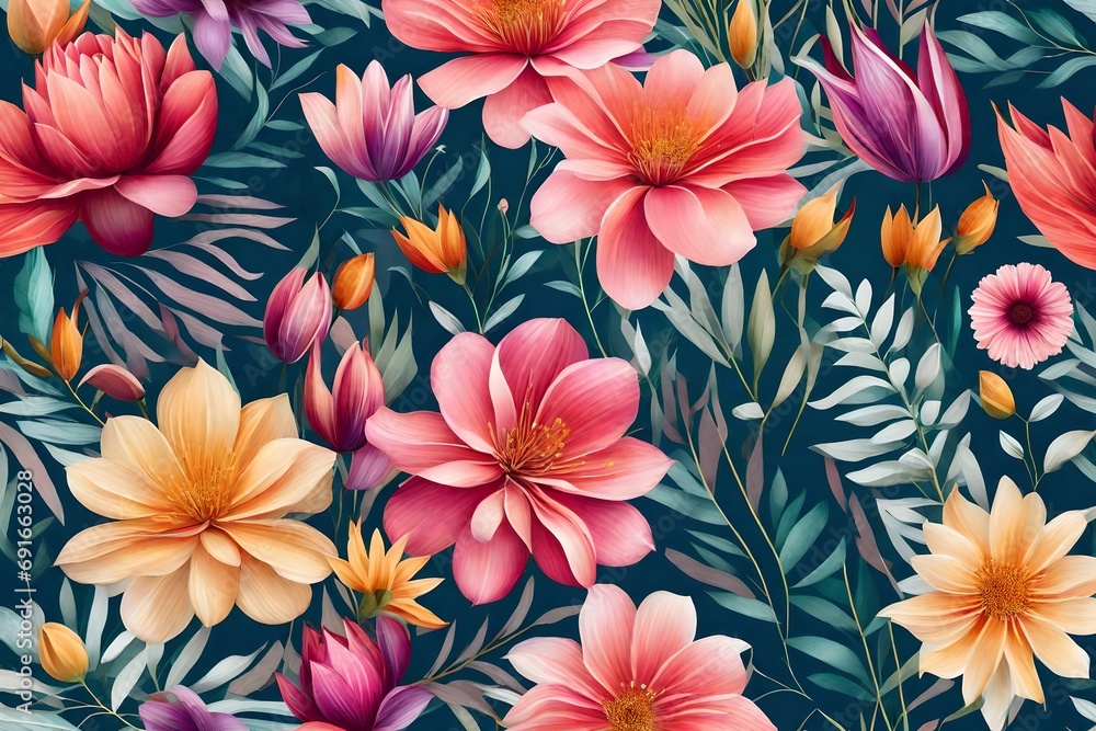 seamless pattern with flowers