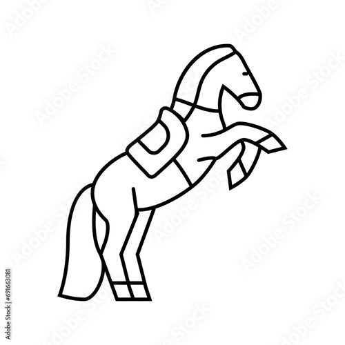 circus horse carnival vintage show line icon vector. circus horse carnival vintage show sign. isolated contour symbol black illustration