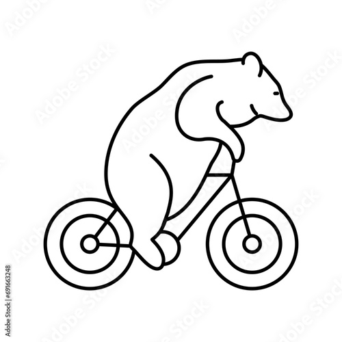 circus bear carnival vintage show line icon vector. circus bear carnival vintage show sign. isolated contour symbol black illustration