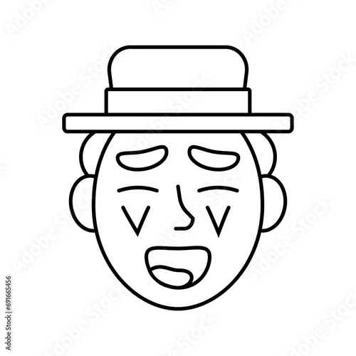 clown carnival vintage line icon vector. clown carnival vintage sign. isolated contour symbol black illustration