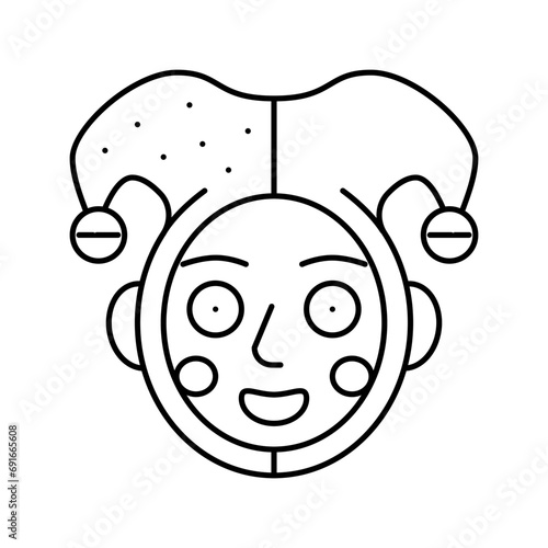 clown carnival show line icon vector. clown carnival show sign. isolated contour symbol black illustration