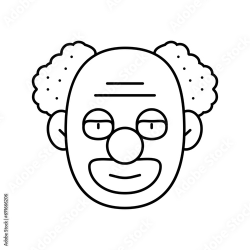 clown vintage show line icon vector. clown vintage show sign. isolated contour symbol black illustration