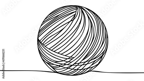 Knitting Day. A continuous line. Vector illustration drawn with a single line