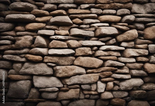 Old ancient stone wall isolated