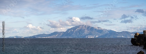 Looking at the Mountians of Morroco across the Strait of Gibraltar from Spain