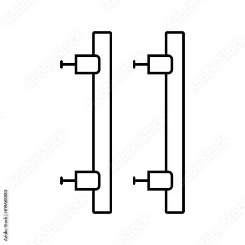 cabinet handle hardware furniture fitting line icon vector. cabinet handle hardware furniture fitting sign. isolated contour symbol black illustration
