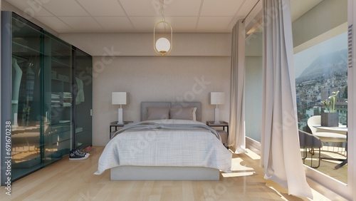 Luxury bedroom, hotel rooms and housing