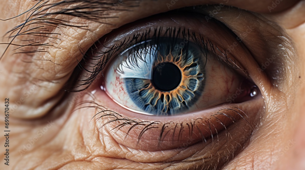  a close up of a person's eye with the iris of an eyeball in the center of the eye and the iris of the iris of the eye. - obrazy, fototapety, plakaty 