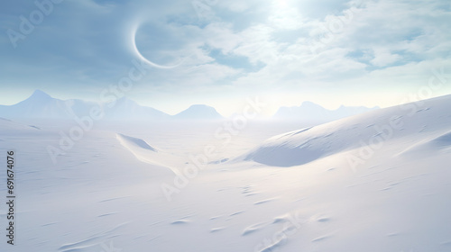 beautiful white realistic winter landscape wallpaper