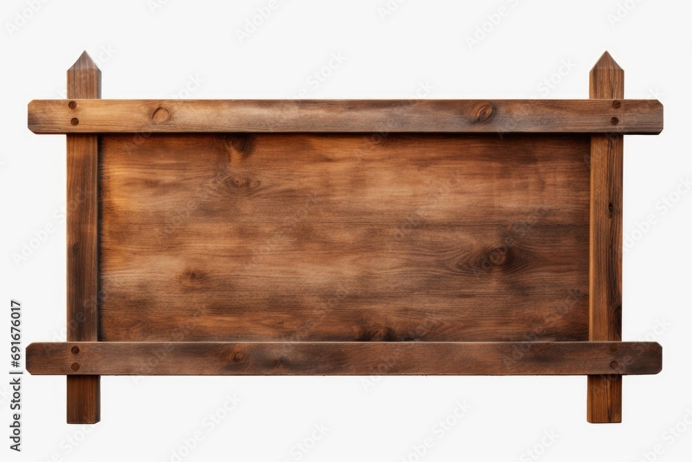 A wooden sign on a white background. Suitable for various purposes