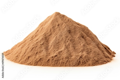A pile of dirt sitting on top of a white surface. Suitable for various applications