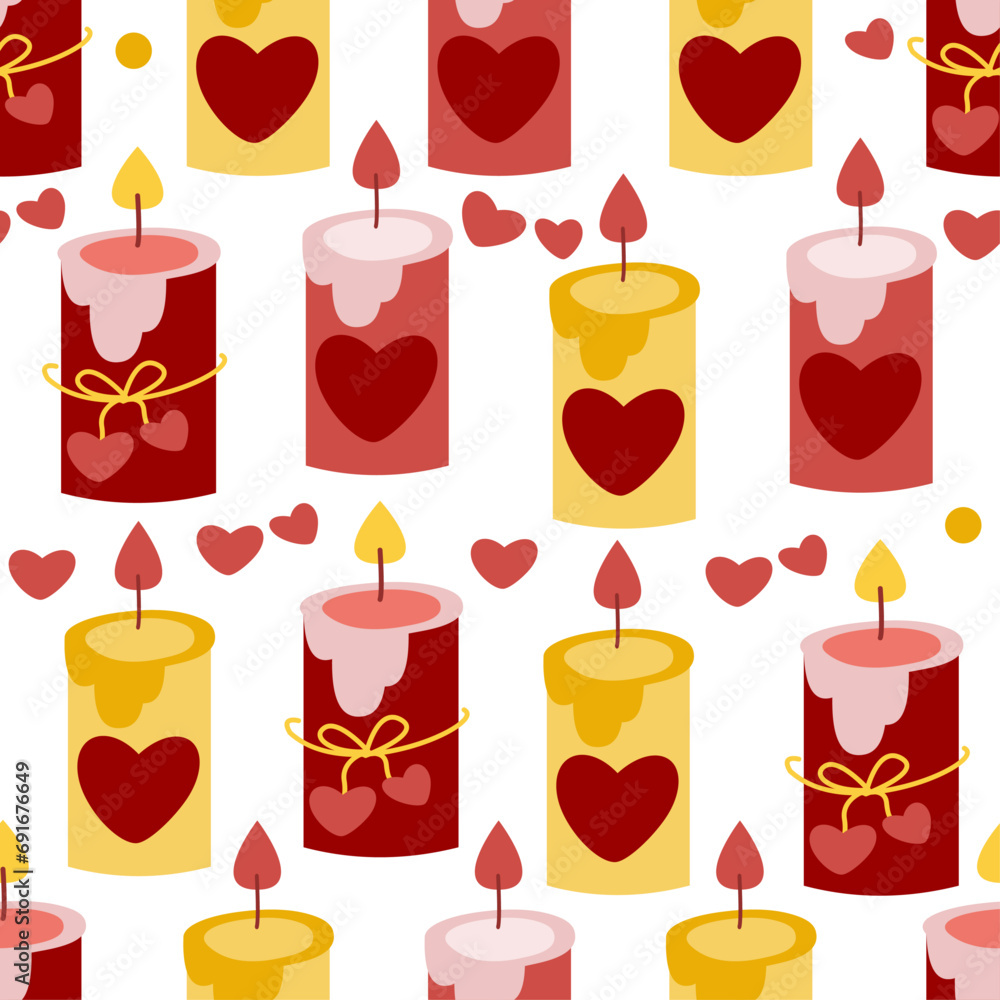 christmas vector seamless pattern with burning Candles christmas vector seamless pattern with burning Candles