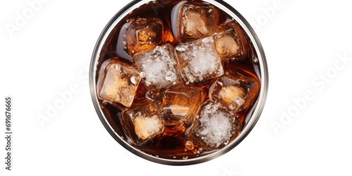 A refreshing glass of cola with ice cubes. Perfect for summer parties and hot days