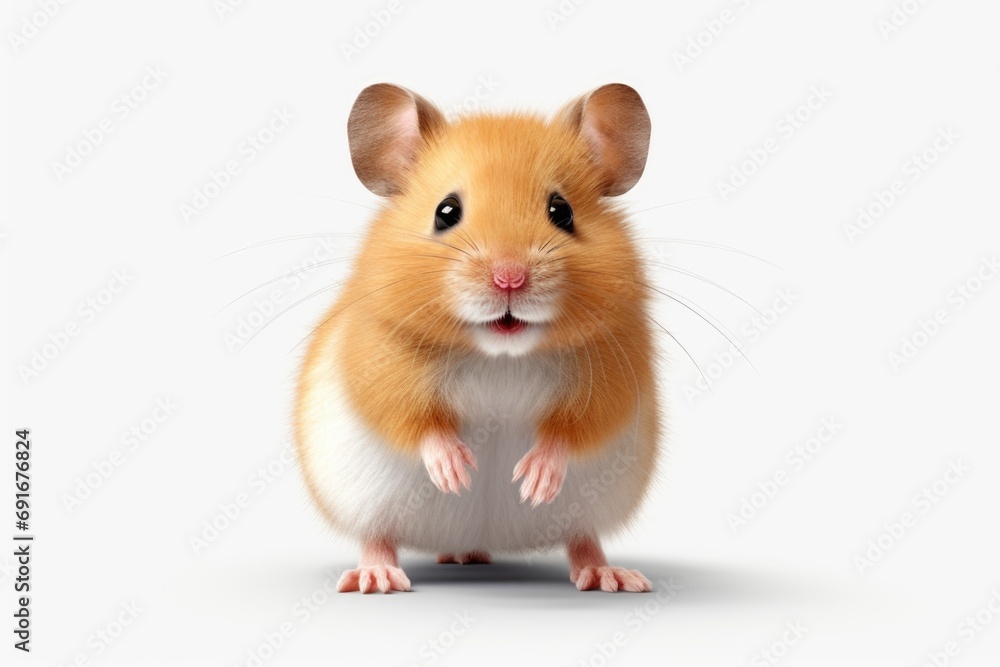 A cute hamster standing upright on its hind legs. Perfect for animal lovers or pet-related content