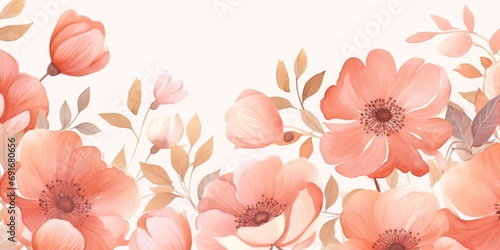 Pastel natural pattern colored in peach fuzz color of the year photo