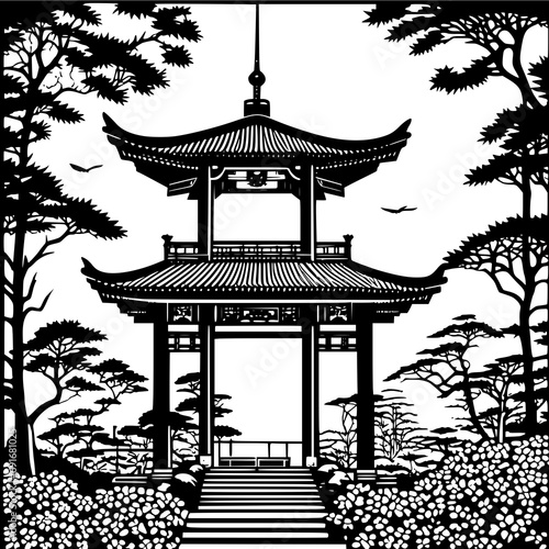 Ancient Japanese Shinto Shrine