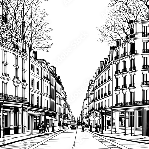 Neoclassical Parisian Boulevard