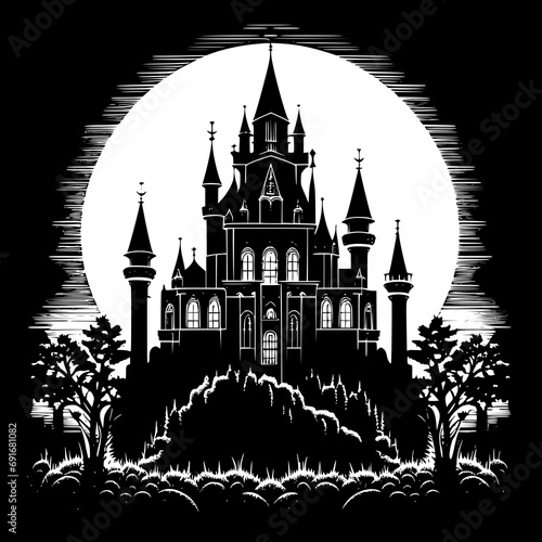 Moonlit Gothic Castle
