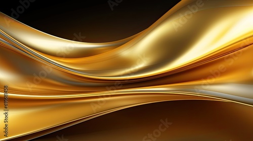 Dynamic flowing golden background. Abstract Gold wave backdrop