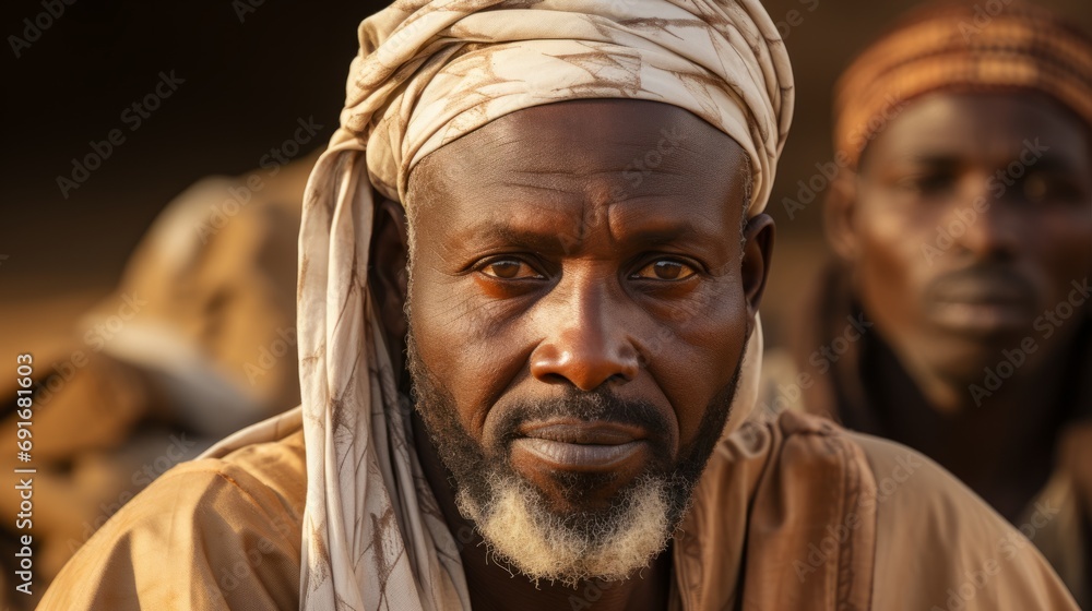 An indian man with a white beard displays his cultural background. An indian man with a white beard displays his cultural background.