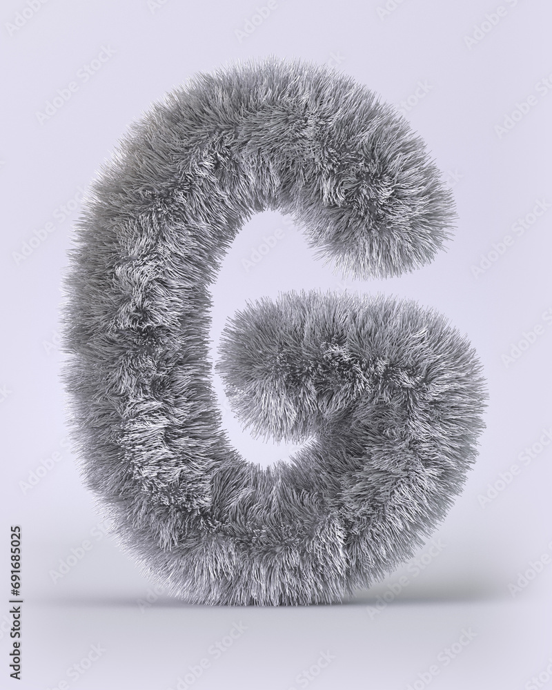 3d render of English alphabet in the form of fluffy letters. Letters with long pile 3d render of English alphabet in the form of fluffy letters. Letters with long pile