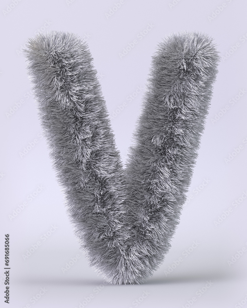 3d render of English alphabet in the form of fluffy letters. Letters with long pile 3d render of English alphabet in the form of fluffy letters. Letters with long pile