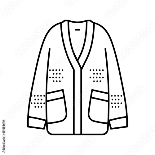 cardigan autumn season line icon vector. cardigan autumn season sign. isolated contour symbol black illustration