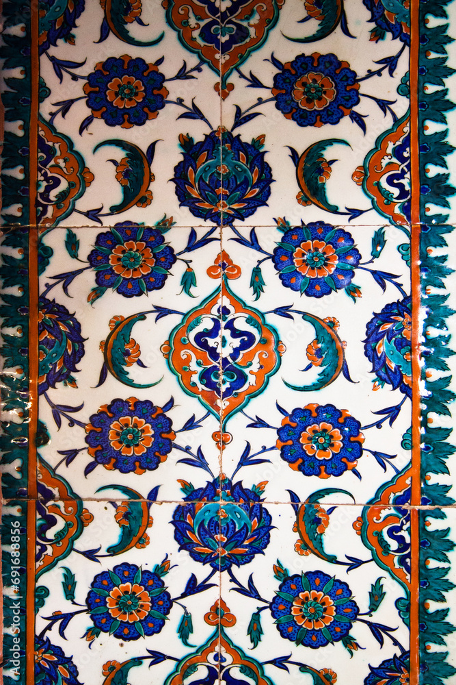 Special ceramics and tiles inside the Selimiye Mosque, built by Mimar Sinan in Edirne in 1575