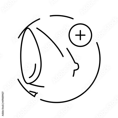breast augmentation surgery line icon vector. breast augmentation surgery sign. isolated contour symbol black illustration