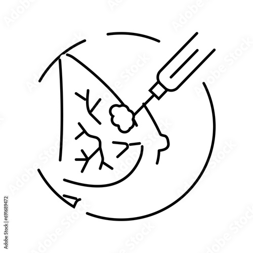 breast biopsy surgery line icon vector. breast biopsy surgery sign. isolated contour symbol black illustration
