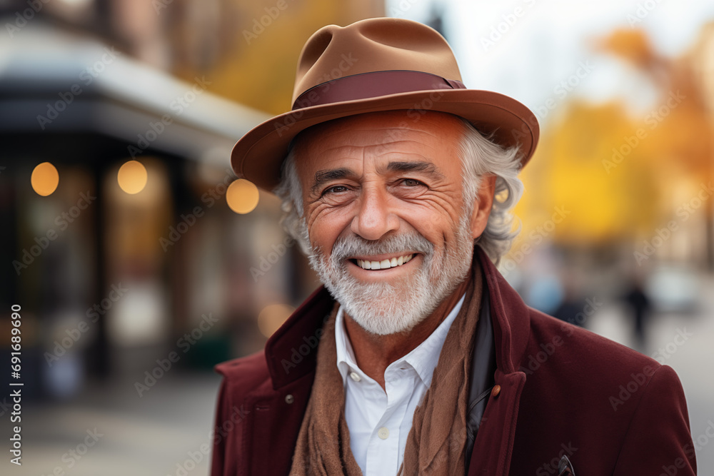 Dapper Senior Gentleman Embracing Urban Life Dapper Senior Gentleman Embracing Urban Life