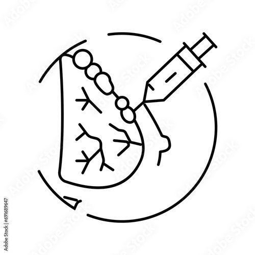 fat transfer breast augmentation surgery line icon vector. fat transfer breast augmentation surgery sign. isolated contour symbol black illustration