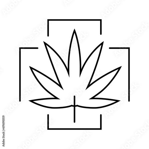 medicicne cannabis line icon vector. medicicne cannabis sign. isolated contour symbol black illustration