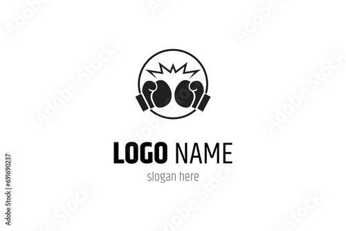 Boxing glove logo in flat design style