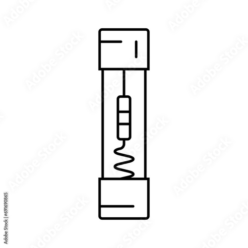 fuse electronic component line icon vector. fuse electronic component sign. isolated contour symbol black illustration