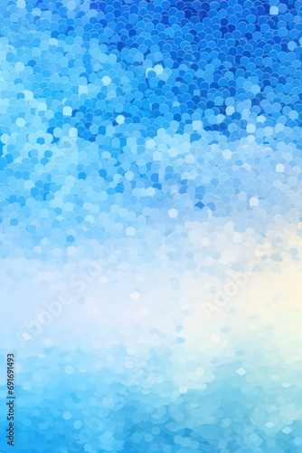 Digital pixelation with varying shades of sky blue background