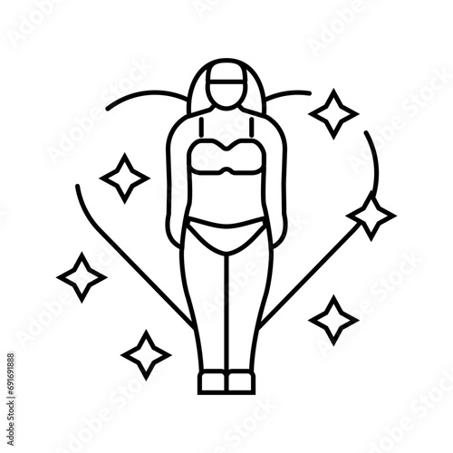 body positivity feminism woman line icon vector. body positivity feminism woman sign. isolated contour symbol black illustration
