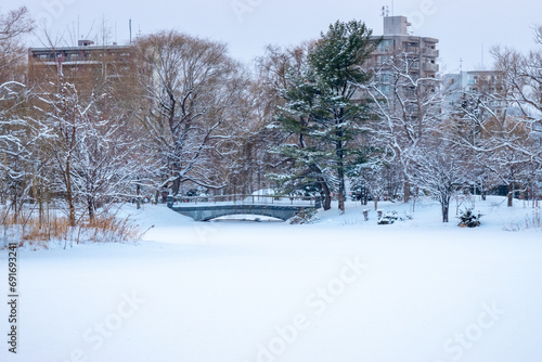 冬の中島公園（北海道札幌市中央区）